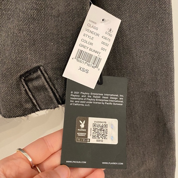 Playboy Jan 1986 Andy Warhol Cover Grey Bunny Distressed Rhinestone Denim Jacket - Picture 14 of 16